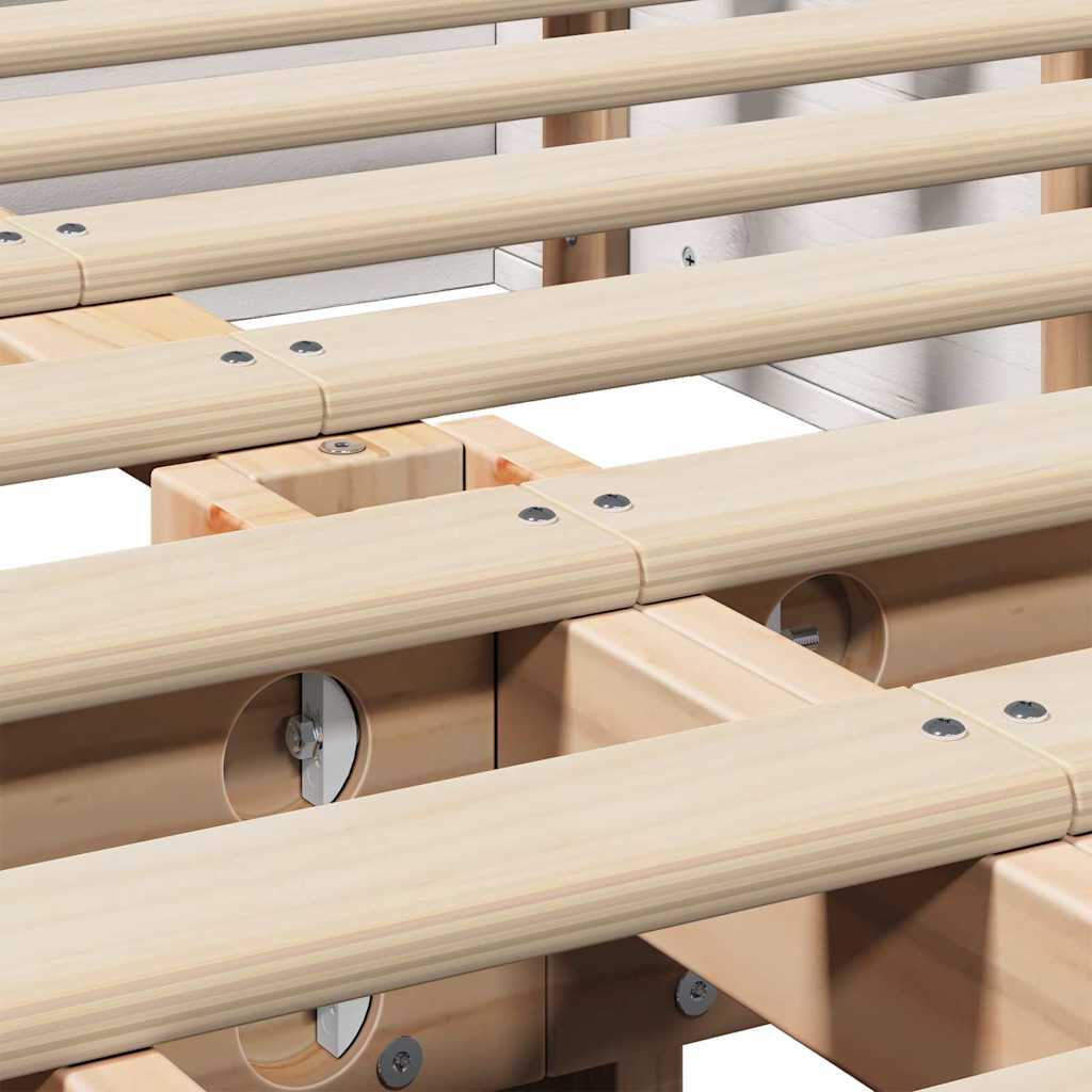 vidaXL Bed Frame White 140 x 200 cm Solid Pine Wood
