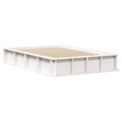 vidaXL Bed Frame White 140 x 200 cm Solid Pine Wood