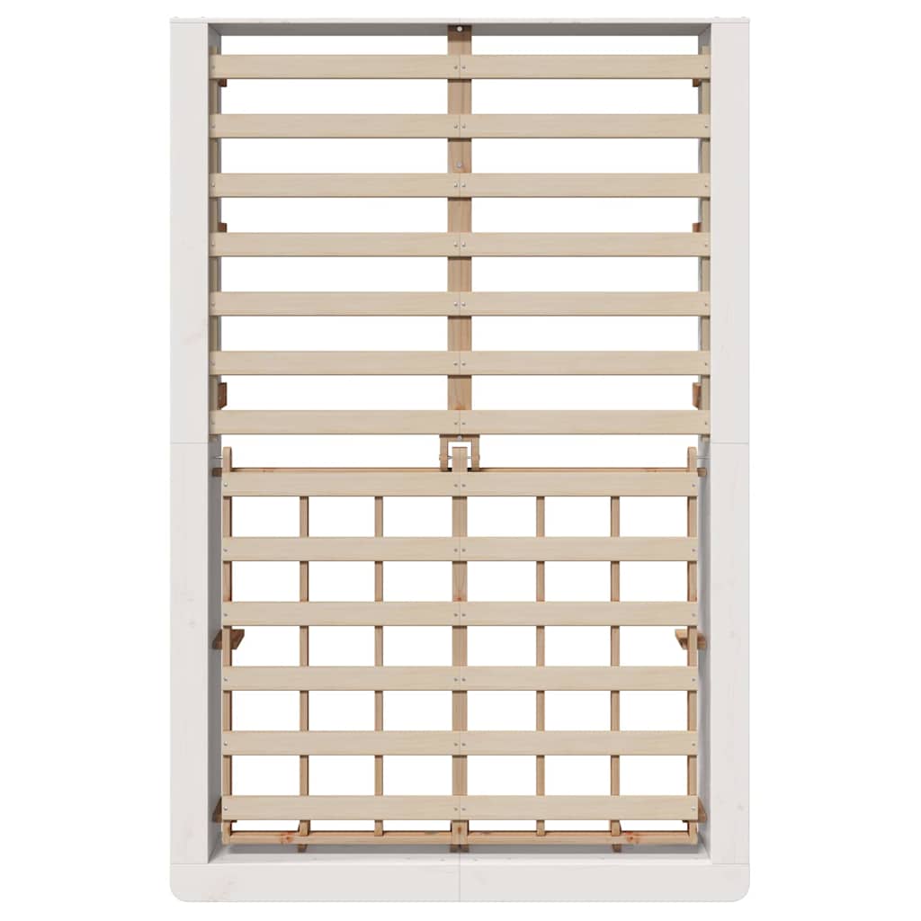 vidaXL Bed Frame White 140 x 200 cm Solid Pine Wood