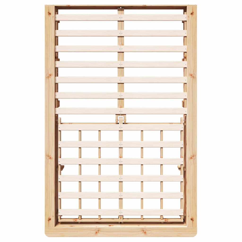 vidaXL Bed Frame Brown 120 x 200 cm Solid Pine Wood