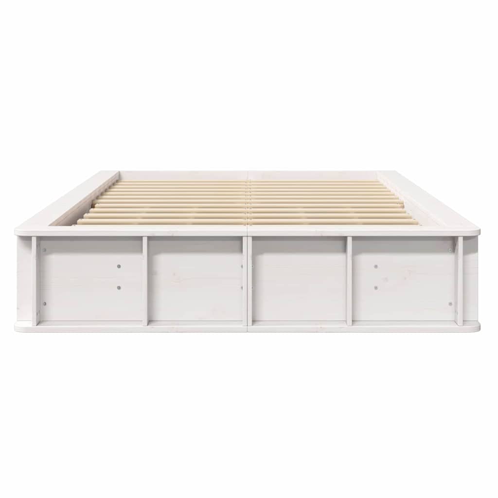 vidaXL Bed Frame White 120 x 200 cm Solid Pine Wood
