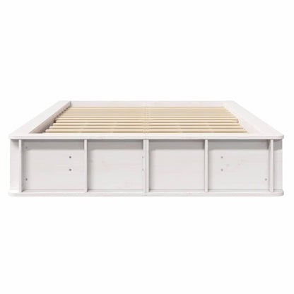 vidaXL Bed Frame White 120 x 200 cm Solid Pine Wood