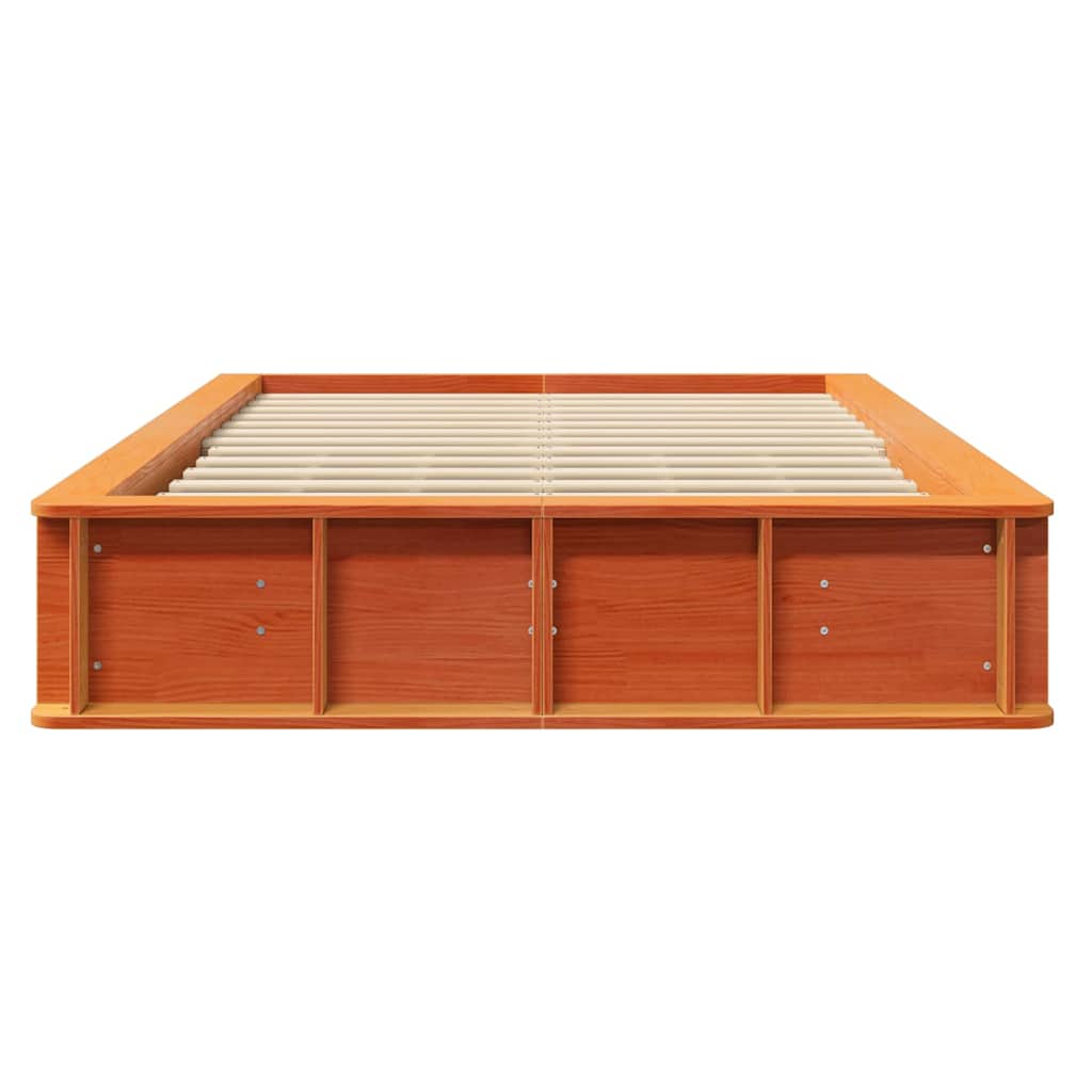 vidaXL Bed Frame Wax Brown 120 x 200 cm Solid Pine Wood