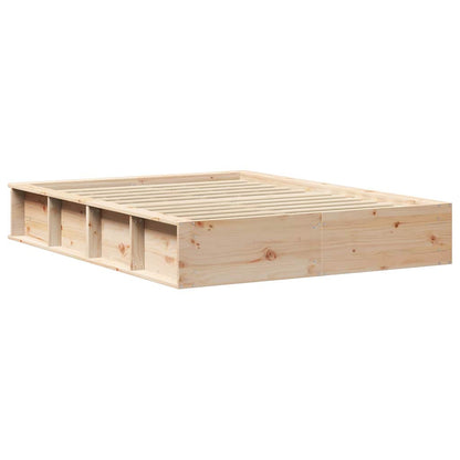 vidaXL Bed Frame Brown 140 x 190 cm Solid Pine Wood
