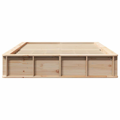 vidaXL Bed Frame Brown 140 x 190 cm Solid Pine Wood