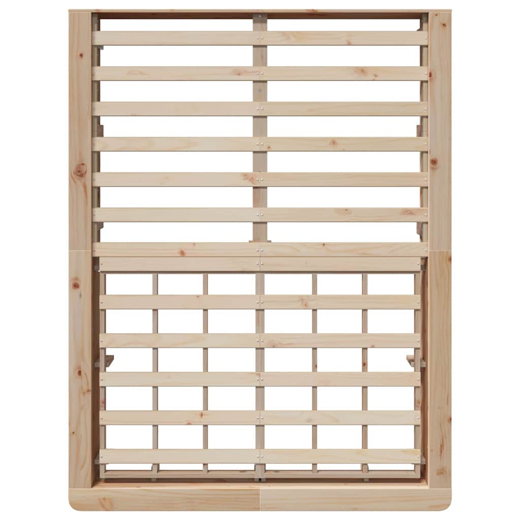 vidaXL Bed Frame Brown 140 x 190 cm Solid Pine Wood