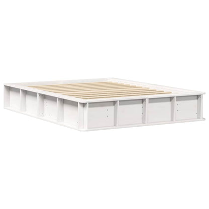 vidaXL Bed Frame White 140 x 190 cm Solid Pine Wood