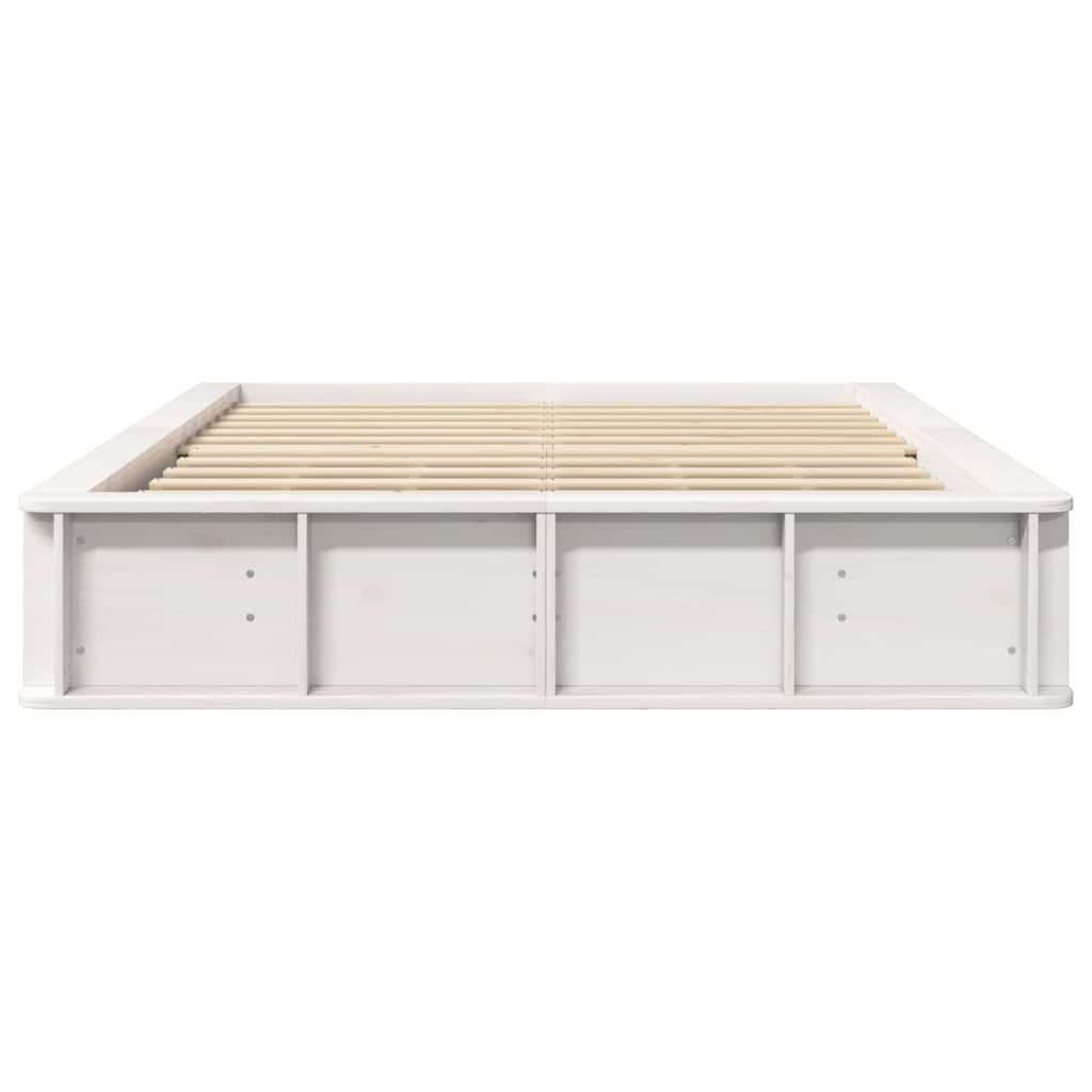 vidaXL Bed Frame White 140 x 190 cm Solid Pine Wood
