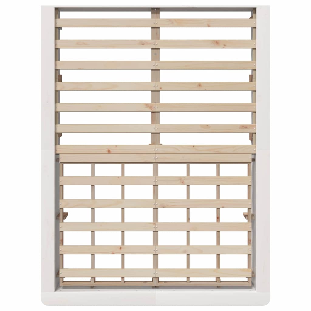 vidaXL Bed Frame White 140 x 190 cm Solid Pine Wood