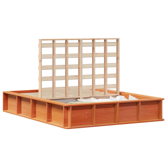 vidaXL Bed Frame Wax Brown 140 x 190 cm Solid Pine Wood