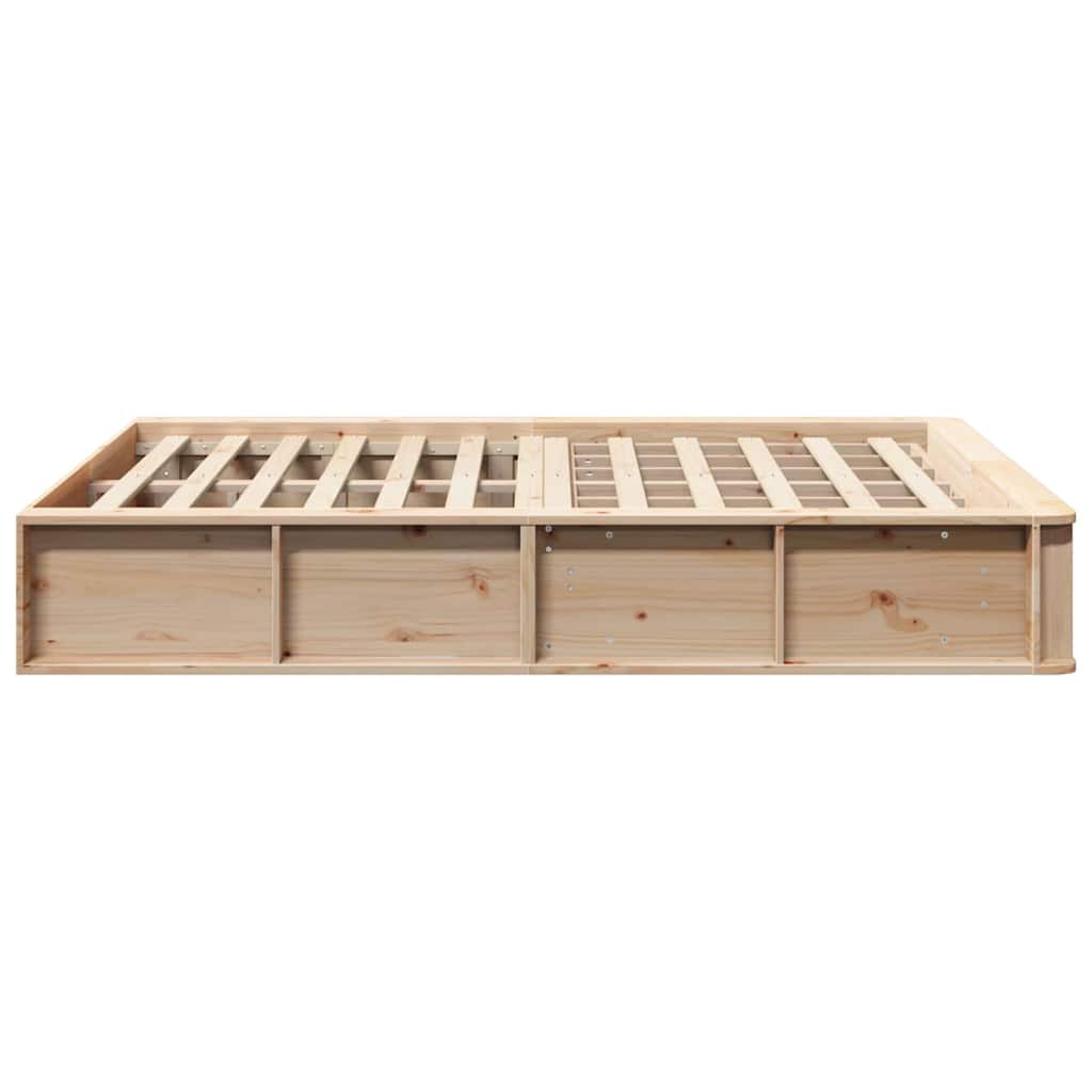 vidaXL Bed Frame Brown 120 x 190 cm Solid Pine Wood