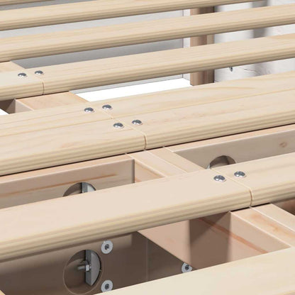 vidaXL Bed Frame White 120 x 190 cm Solid Pine Wood