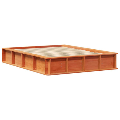 vidaXL Bed Frame Wax Brown 120 x 190 cm Solid Pine Wood