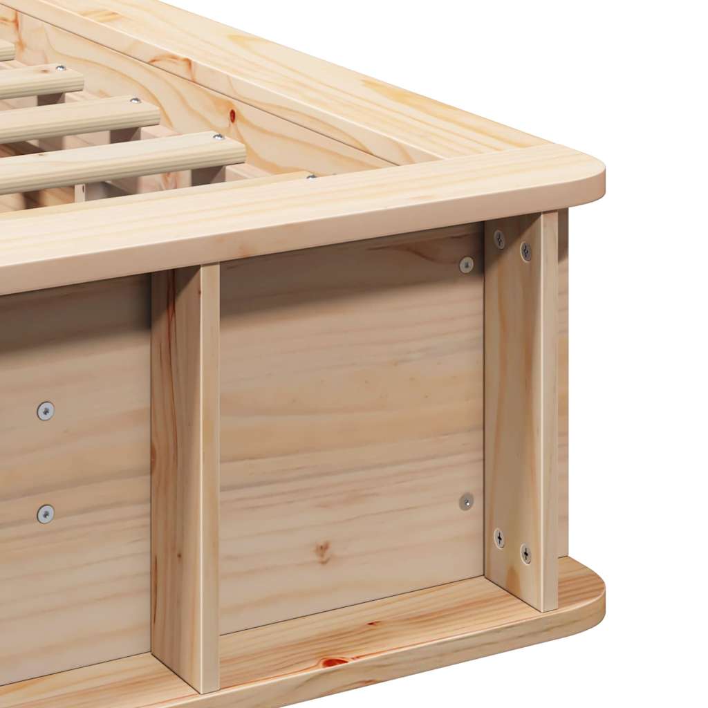 vidaXL Bed Frame Brown 100 x 200 cm Solid Pine Wood