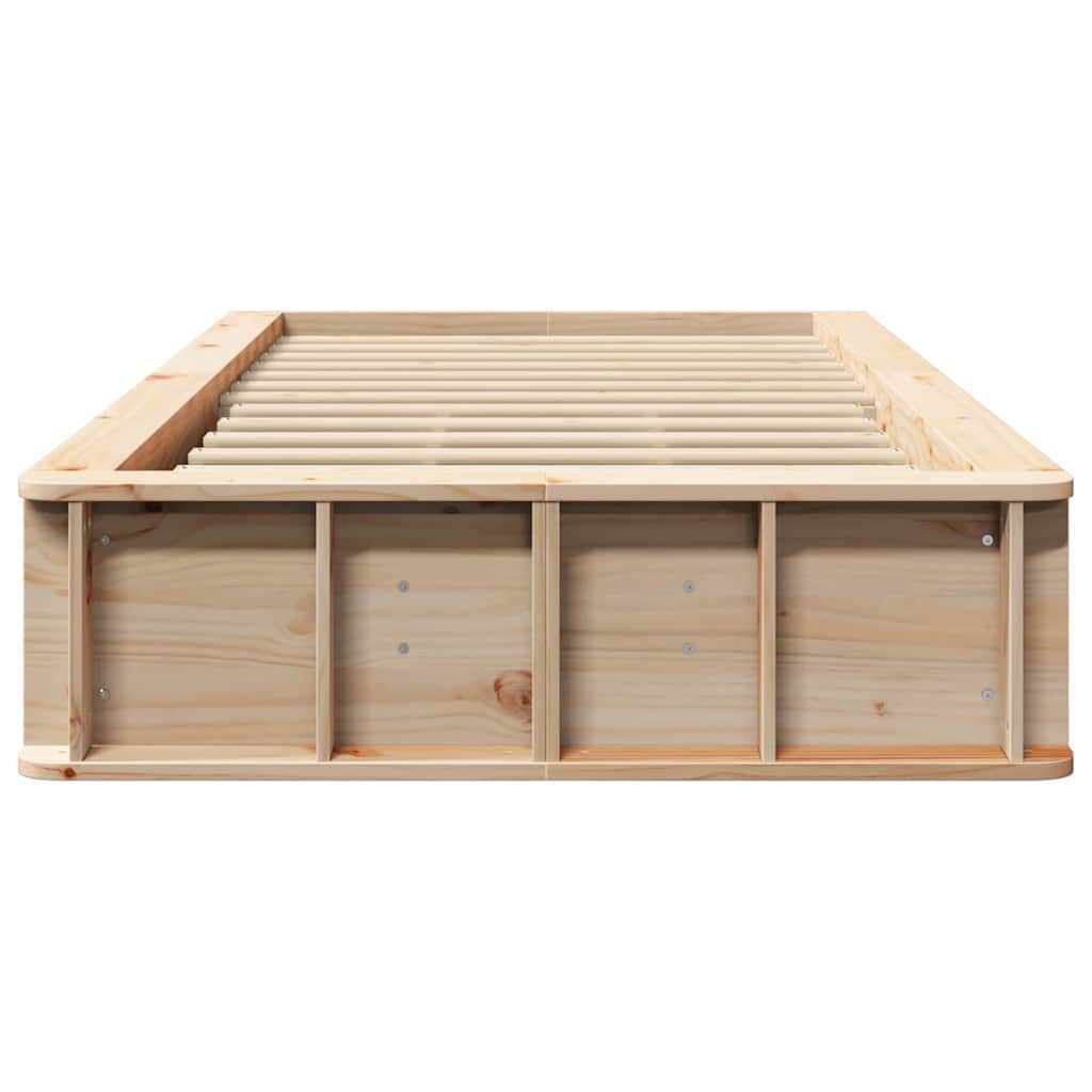 vidaXL Bed Frame Brown 100 x 200 cm Solid Pine Wood