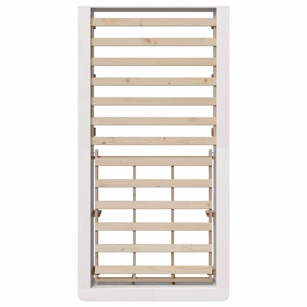 vidaXL Bed Frame White 100 x 200 cm Solid Pine Wood