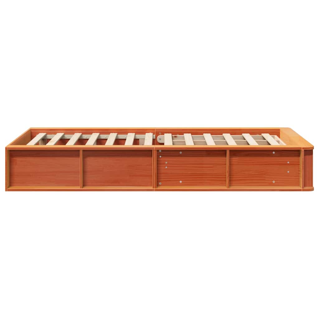 vidaXL Bed Frame Wax Brown 100 x 200 cm Solid Pine Wood