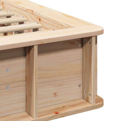 vidaXL Bed Frame Brown 90 x 200 cm Solid Pine Wood