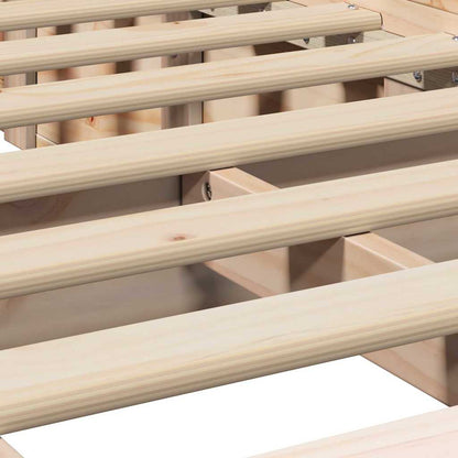 vidaXL Bed Frame Brown 90 x 200 cm Solid Pine Wood