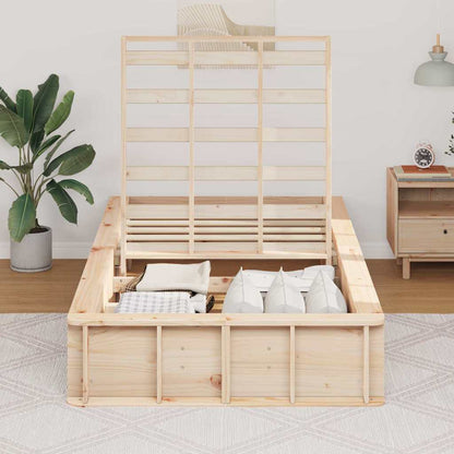 vidaXL Bed Frame Brown 90 x 200 cm Solid Pine Wood