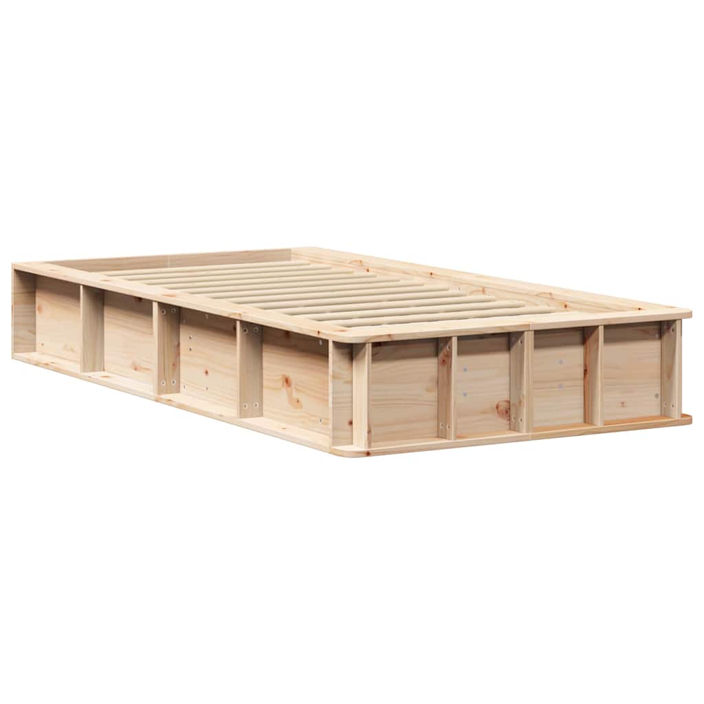 vidaXL Bed Frame Brown 90 x 200 cm Solid Pine Wood