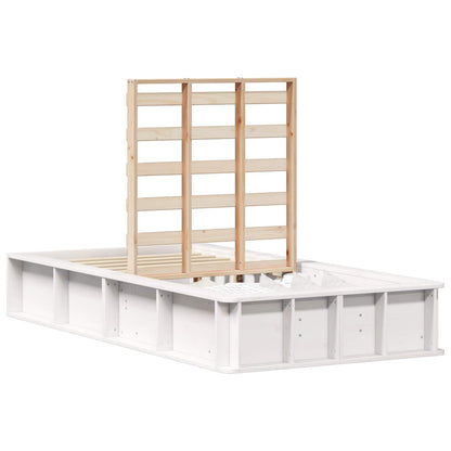 vidaXL Bed Frame White 90 x 200 cm Solid Pine Wood