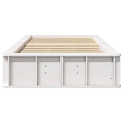 vidaXL Bed Frame White 90 x 200 cm Solid Pine Wood