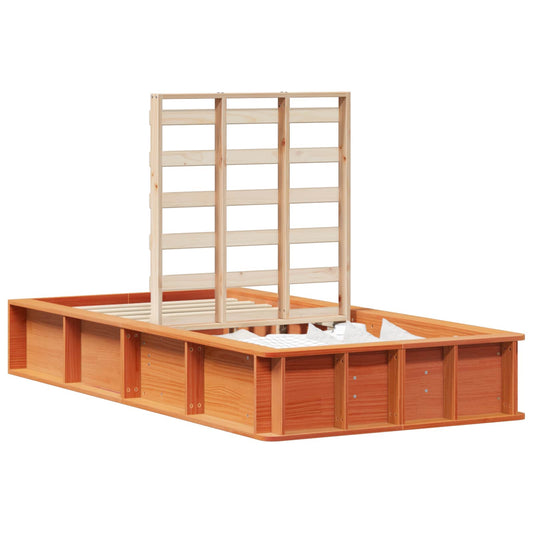 vidaXL Bed Frame Wax Brown 90 x 200 cm Solid Pine Wood