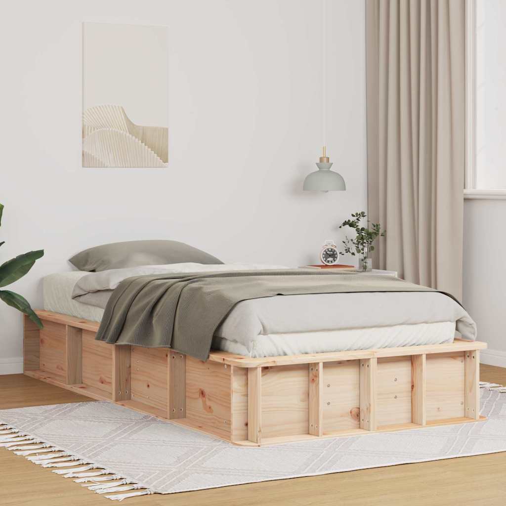 vidaXL Bed Frame Brown 80 x 200 cm Solid Pine Wood
