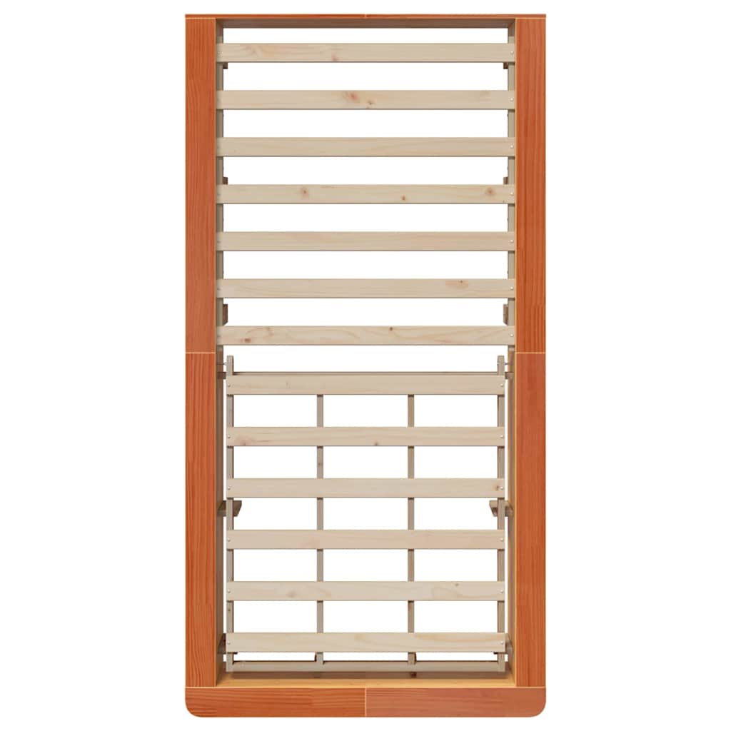 vidaXL Bed Frame Wax Brown 80 x 200 cm Solid Pine Wood