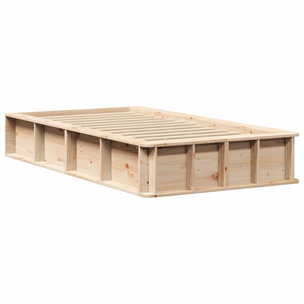 vidaXL Bed Frame Brown 90 x 190 cm Solid Pine Wood