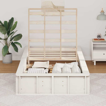 vidaXL Bed Frame White 90 x 190 cm Solid Pine Wood