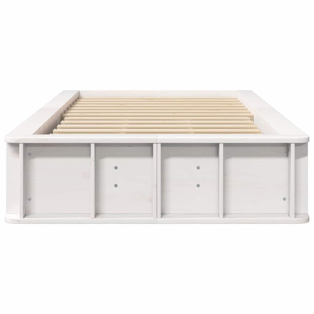 vidaXL Bed Frame White 90 x 190 cm Solid Pine Wood