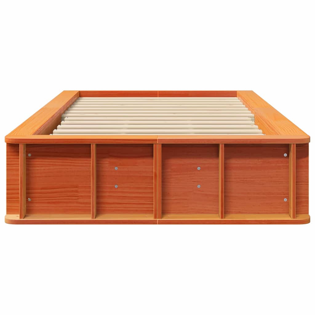 vidaXL Bed Frame Wax Brown 90 x 190 cm Solid Pine Wood