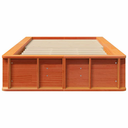 vidaXL Bed Frame Wax Brown 90 x 190 cm Solid Pine Wood