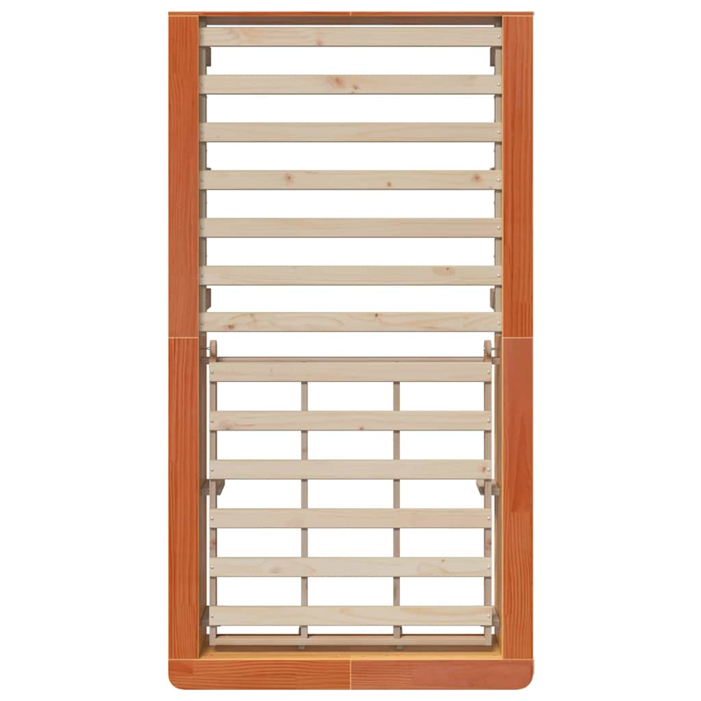 vidaXL Bed Frame Wax Brown 90 x 190 cm Solid Pine Wood