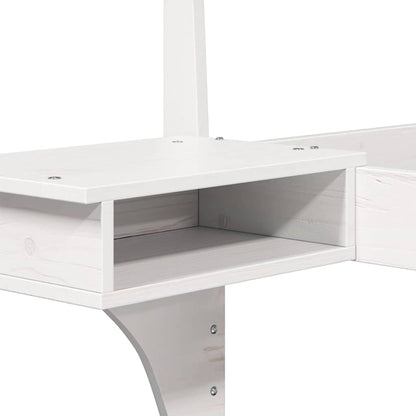 vidaXL Bed Frame with Headboard White 200 x 200 cm Solid Pine Wood