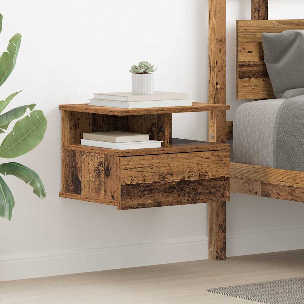vidaXL Floating Nightstand Old Wood 40 x 31 x 28 cm Engineered Wood