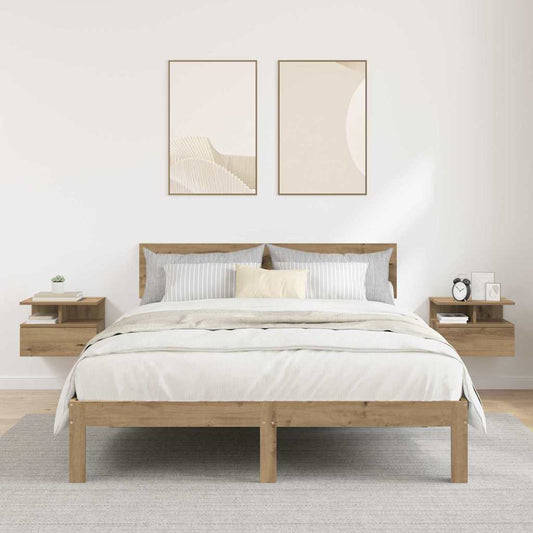 vidaXL Floating Nightstand 2 pcs Artisan Oak 40 x 31 x 28 cm