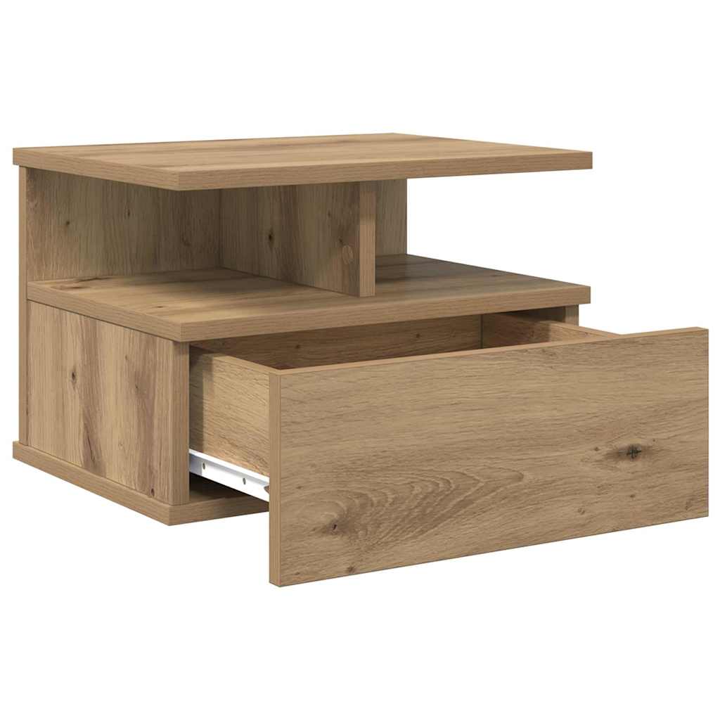 vidaXL Floating Nightstand 2 pcs Artisan Oak 40 x 31 x 28 cm