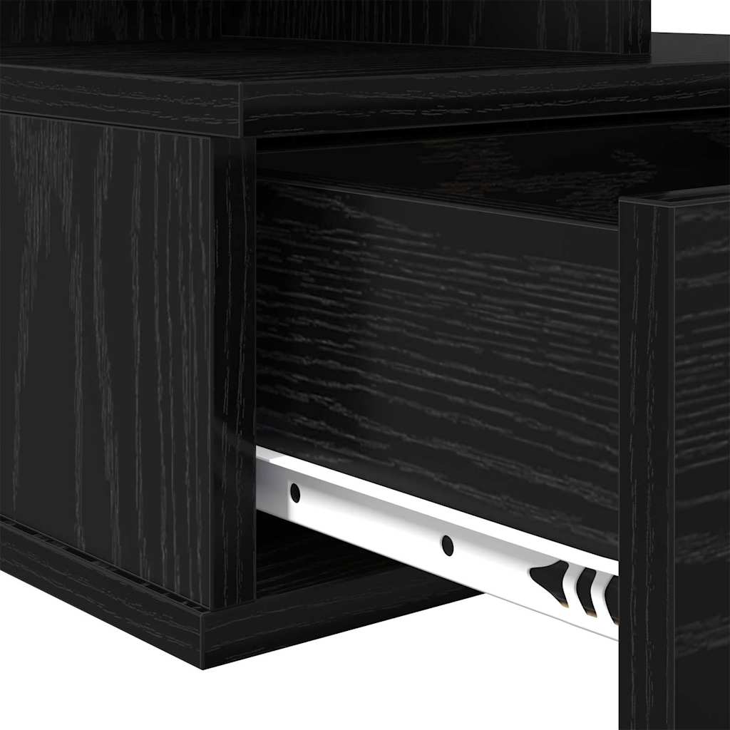 vidaXL Floating Nightstand Black Oak 40 x 31 x 28 cm Engineered Wood