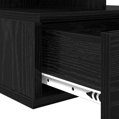 vidaXL Floating Nightstand Black Oak 40 x 31 x 28 cm Engineered Wood