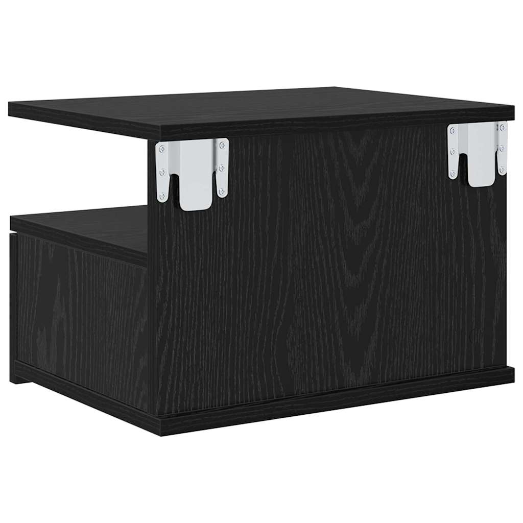 vidaXL Floating Nightstand Black Oak 40 x 31 x 28 cm Engineered Wood
