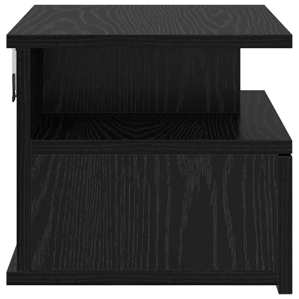 vidaXL Floating Nightstand Black Oak 40 x 31 x 28 cm Engineered Wood