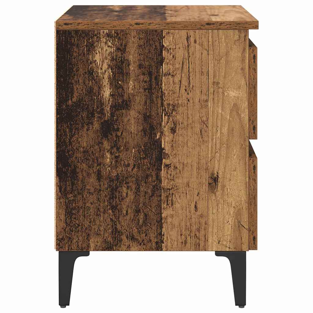 vidaXL Bedside Cabinet 2 pcs Old Wood 40 x 35 x 50 cm Engineered Wood