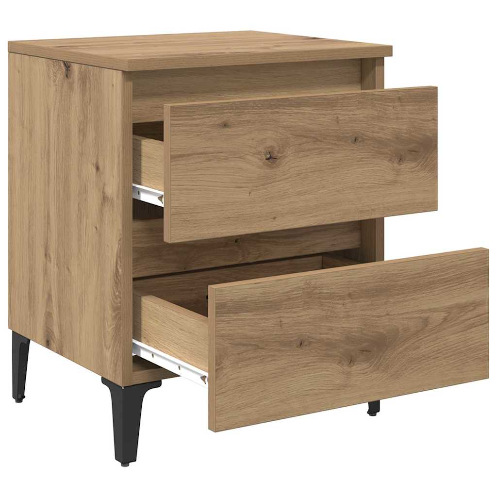 vidaXL Bedside Cabinet 2 pcs Artisan Oak 40 x 35 x 50 cm