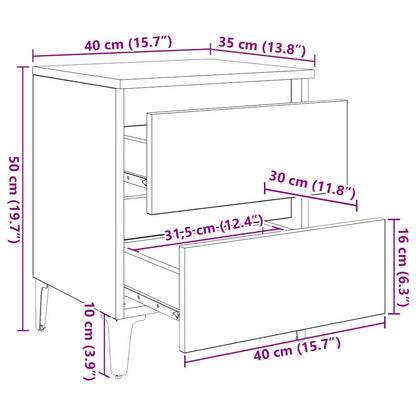 vidaXL Bedside Cabinet 2 pcs Artisan Oak 40 x 35 x 50 cm