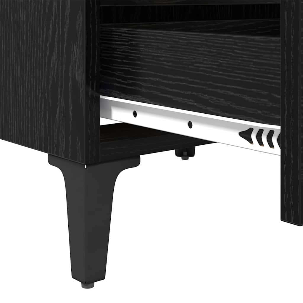 vidaXL Bedside Cabinet Black Oak 40 x 35 x 50 cm Engineered Wood