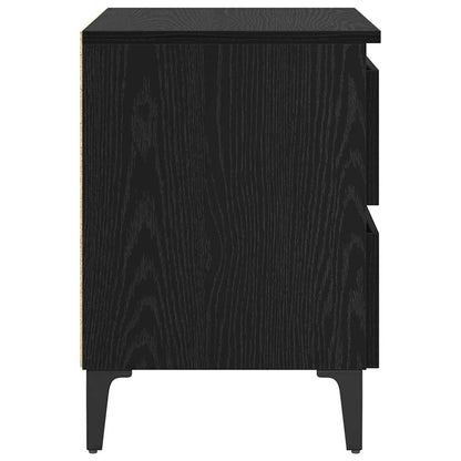 vidaXL Bedside Cabinet Black Oak 40 x 35 x 50 cm Engineered Wood