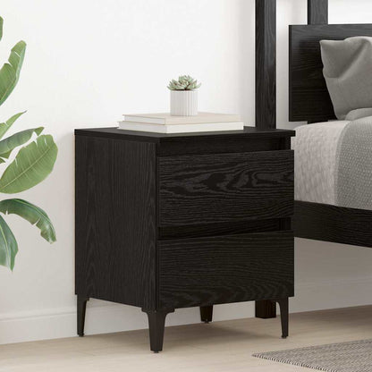 vidaXL Bedside Cabinet 2 pcs Black Oak 40 x 35 x 50 cm Engineered Wood